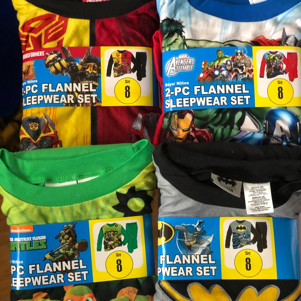 Lot of 4 Boys PJs size 8
